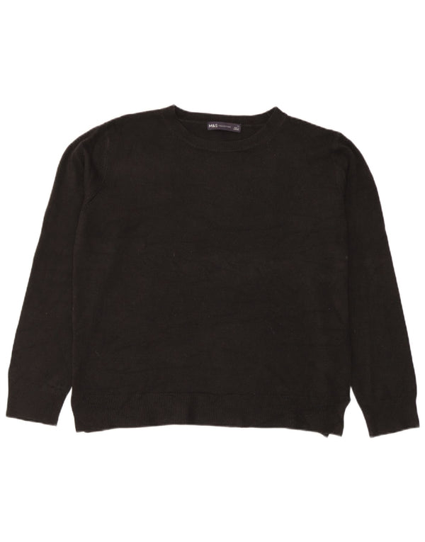 Pulover pentru femei Marks & Spencer cu decolteu triplu UK 14 Medium Negru Acrilic