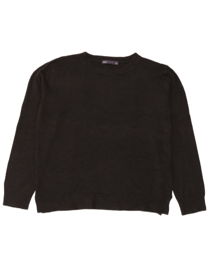 Pulover pentru femei Marks & Spencer cu decolteu triplu UK 14 Medium Negru Acrilic
