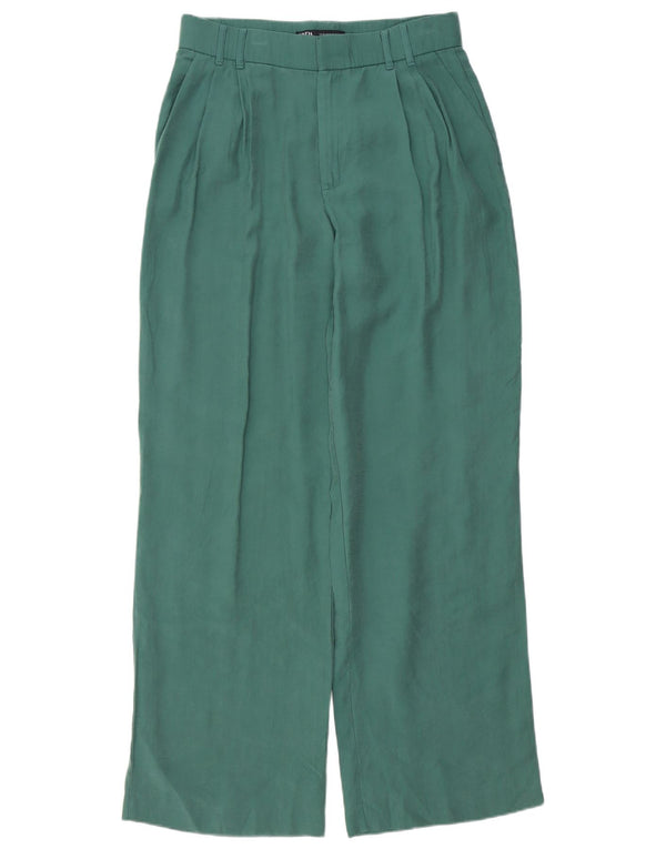 Zara Womens Pegged Chino Trousers Medium W28 L32 Green Modal