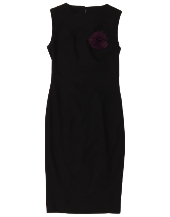 Rochie pentru femei ZARA, fără mâneci, UK 4 XS, poliester floral negru