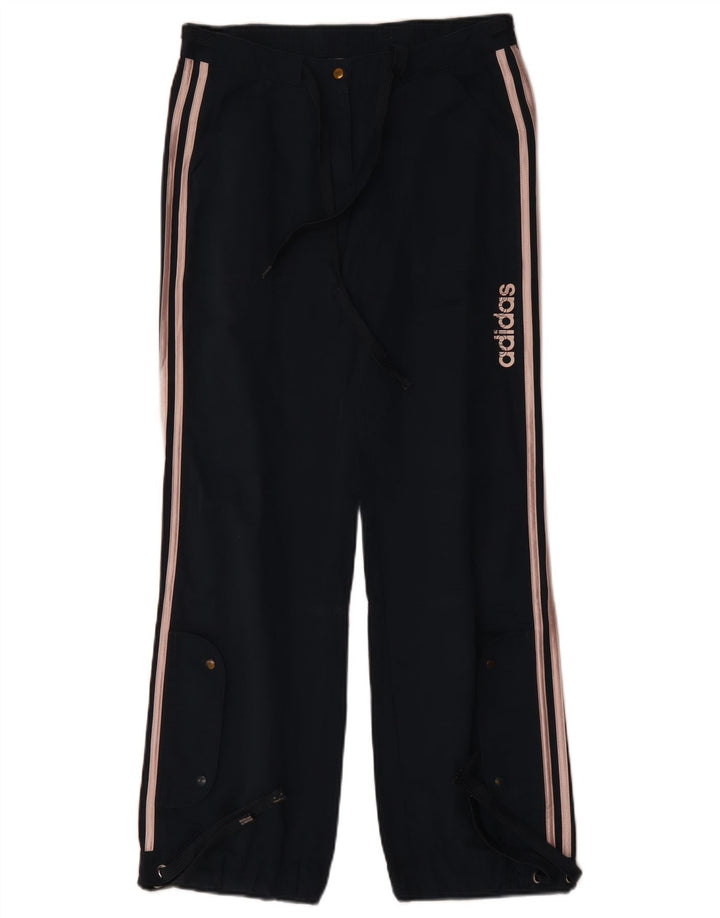 Pantaloni casual drepti pentru femei Adidas UK 8 Small W30 L30 Bumbac bleumarin