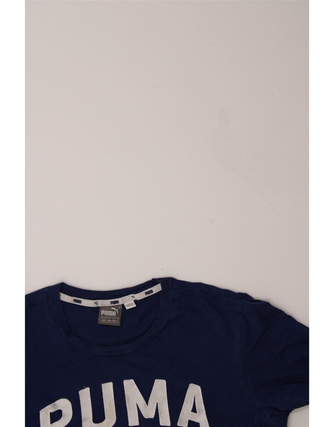 PUMA Mens Graphic T-Shirt Top Medium Navy Blue Cotton Vintage Puma and Second-Hand Puma from Messina Hembry 