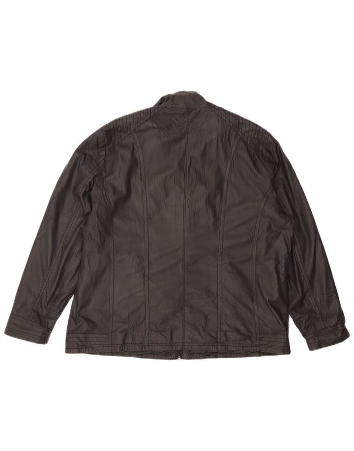 Jachetă din piele artificială pentru bărbați vintage IT 48 Poliester mediu negru