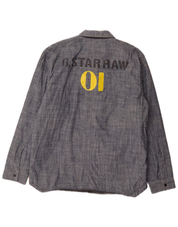 Cămașă G-Star pentru bărbați cu grafic Lumberjack, XL, bumbac cu pete albastre