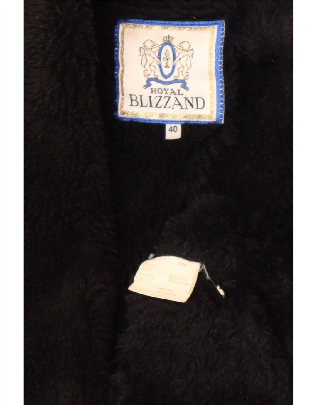 Pardesiu vintage pentru femei Sherpa EU 40 Medium Negru Acrilic