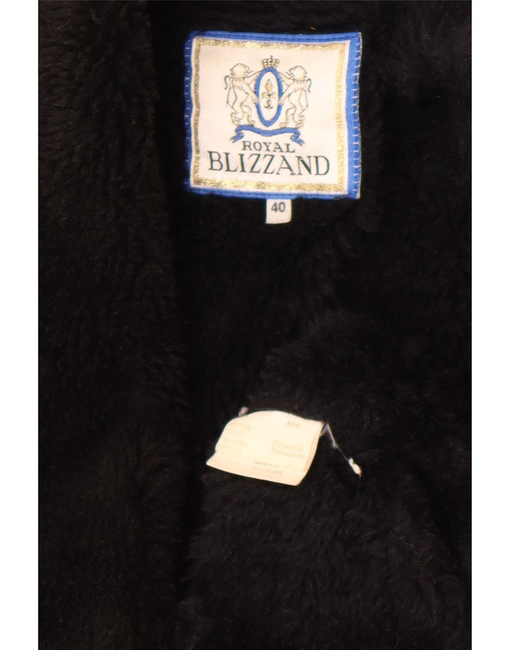 Pardesiu vintage pentru femei Sherpa EU 40 Medium Negru Acrilic