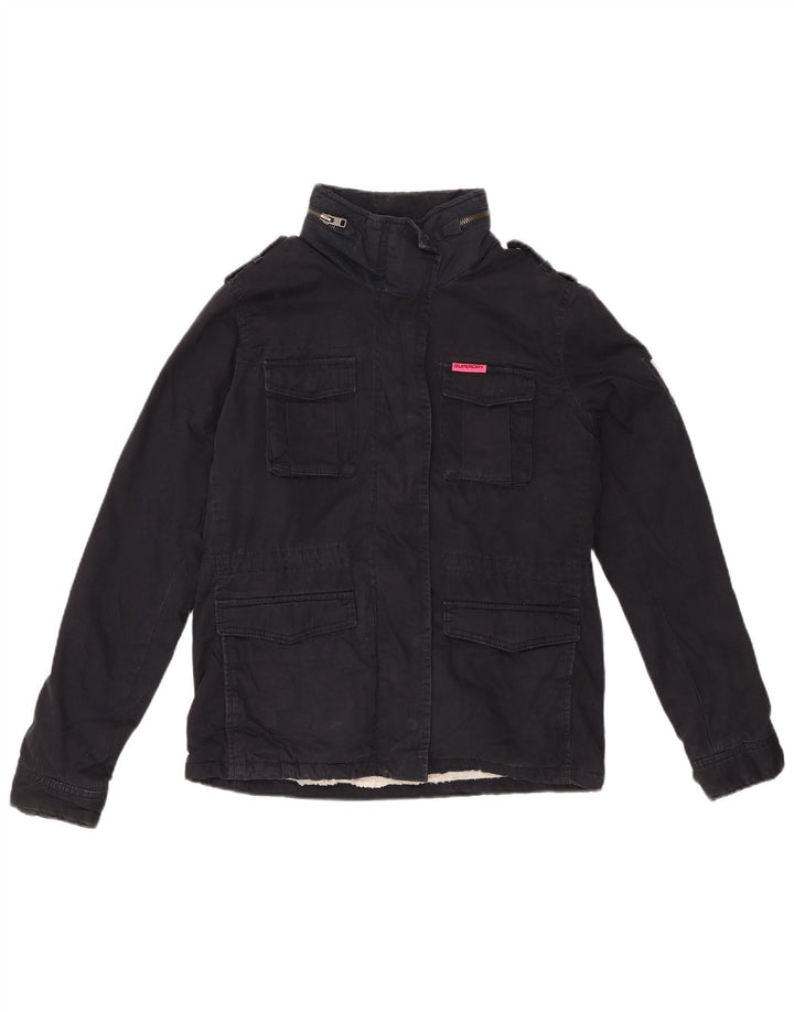 Jachetă militară Sherpa Superdry pentru femei UK 10 Small Bleumarin
