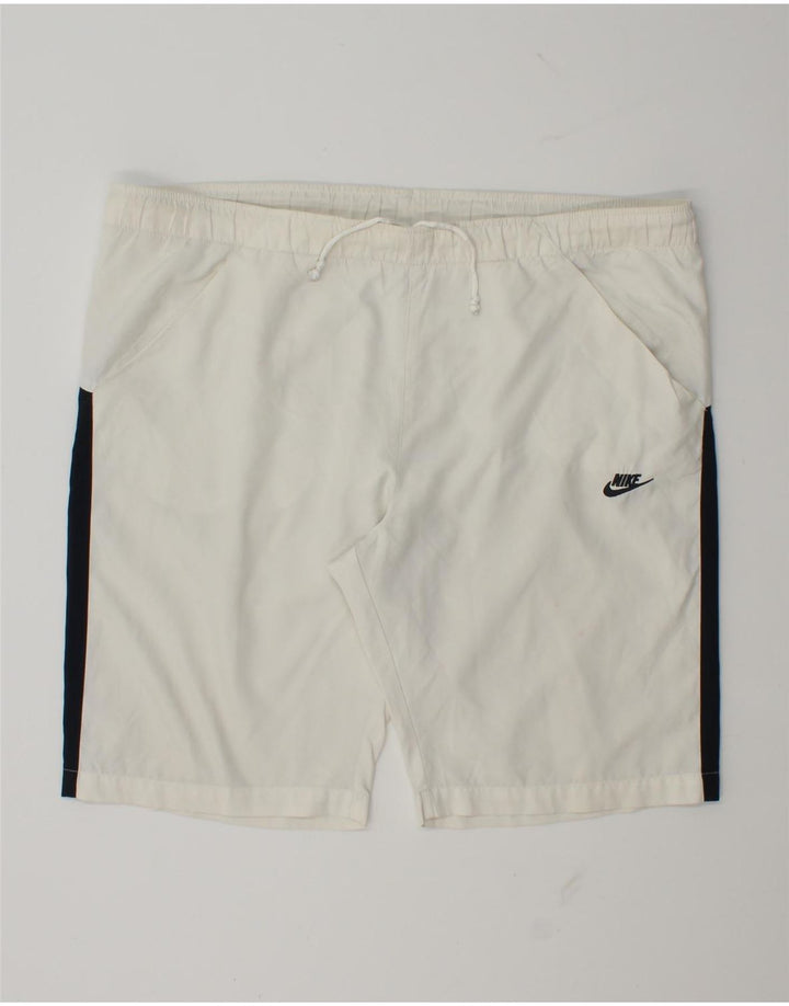 Pantaloni scurți sport Nike pentru bărbați, alb mediu, poliester color bloc