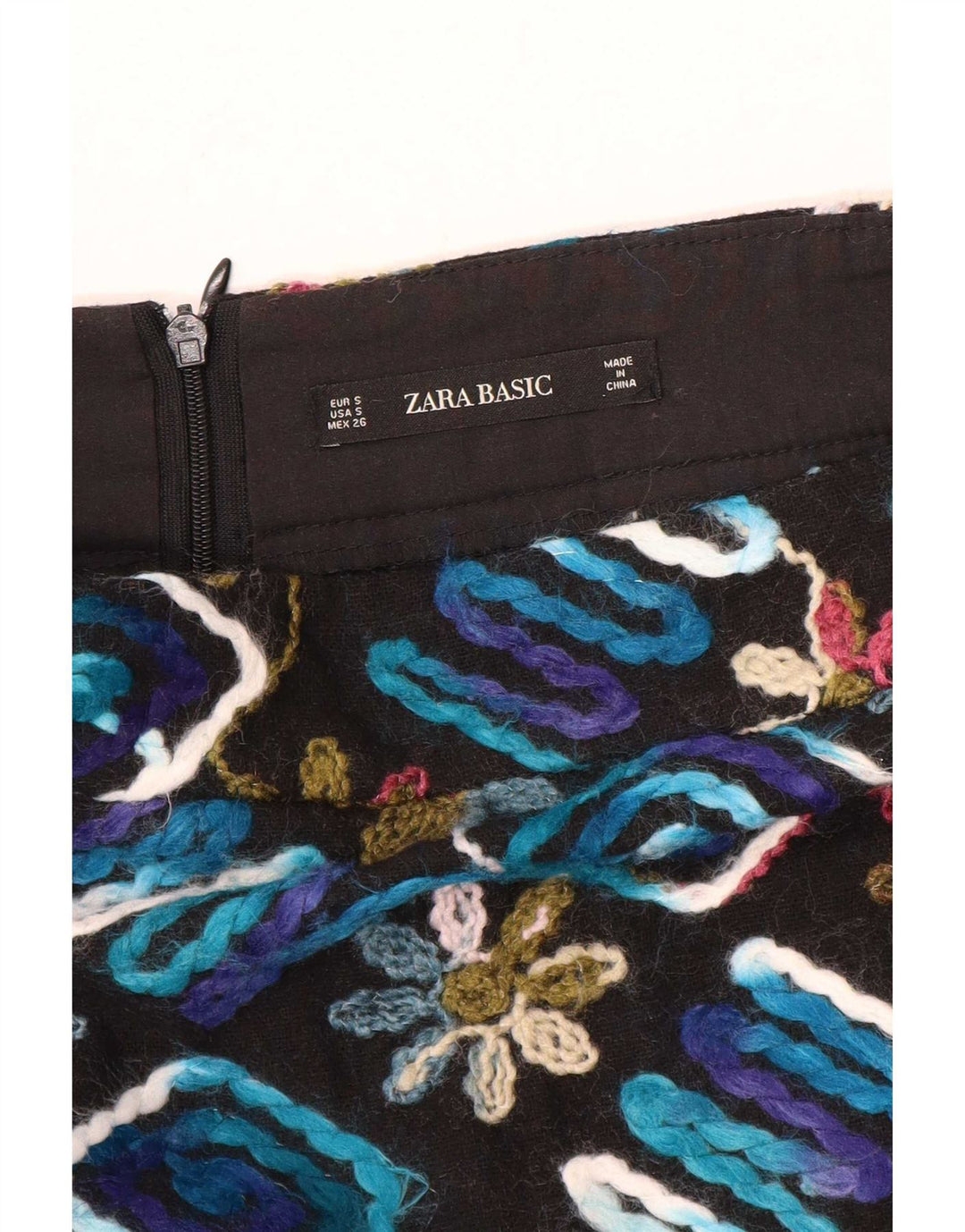 Fusta Mini Zara Femei Mic W26 Negru Floral