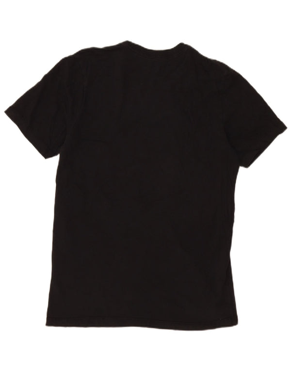 Tricou grafic Nike pentru bărbați Top mediu negru din bumbac color bloc