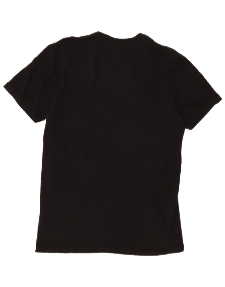 Tricou grafic Nike pentru bărbați Top mediu negru din bumbac color bloc