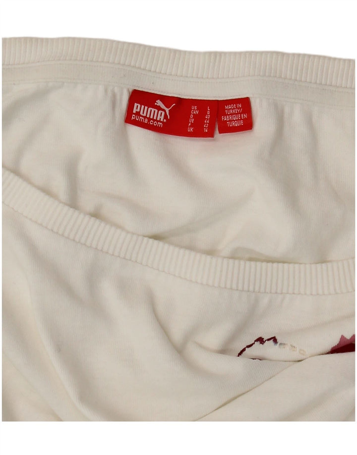 Tricou grafic PUMA pentru femei Top UK 14 Medium White