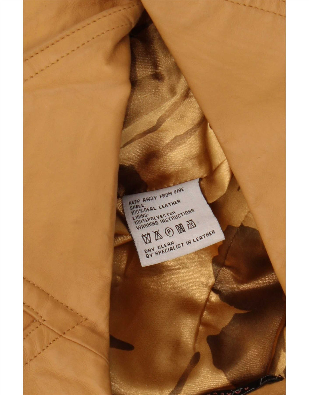 Jachetă de piele vintage pentru femei UK 12 Medium Beige Piele