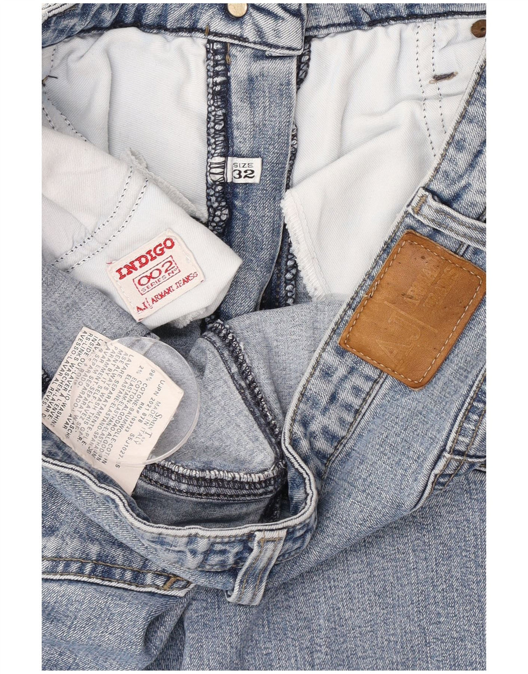 Blugi drepti pentru femei Armani Indigo W32 L32 Bumbac albastru