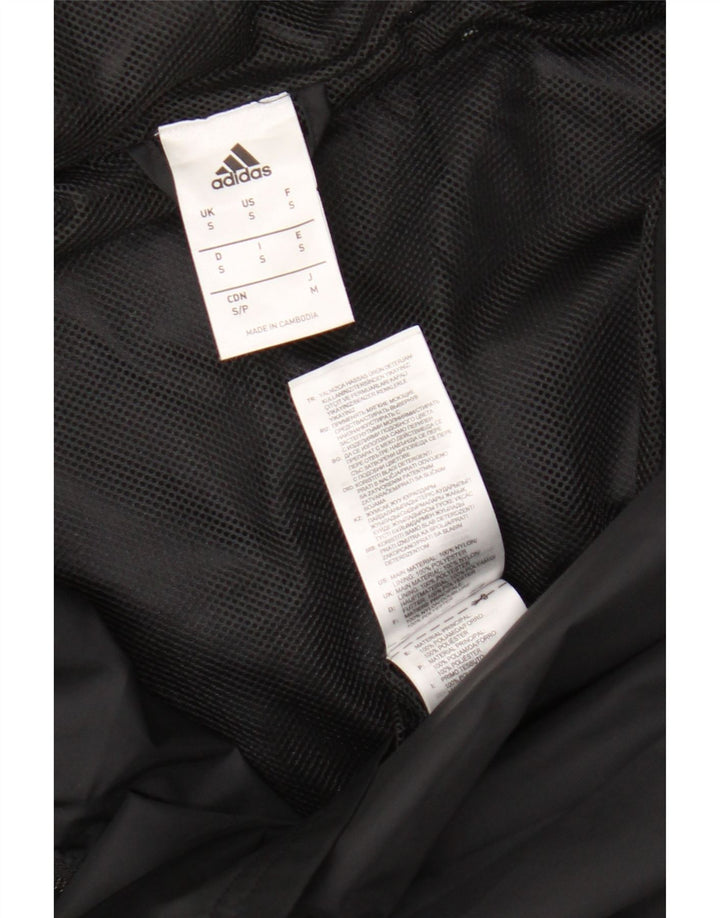 Jachetă de ploaie cu glugă pentru bărbați Adidas UK 36 Nylon mic negru