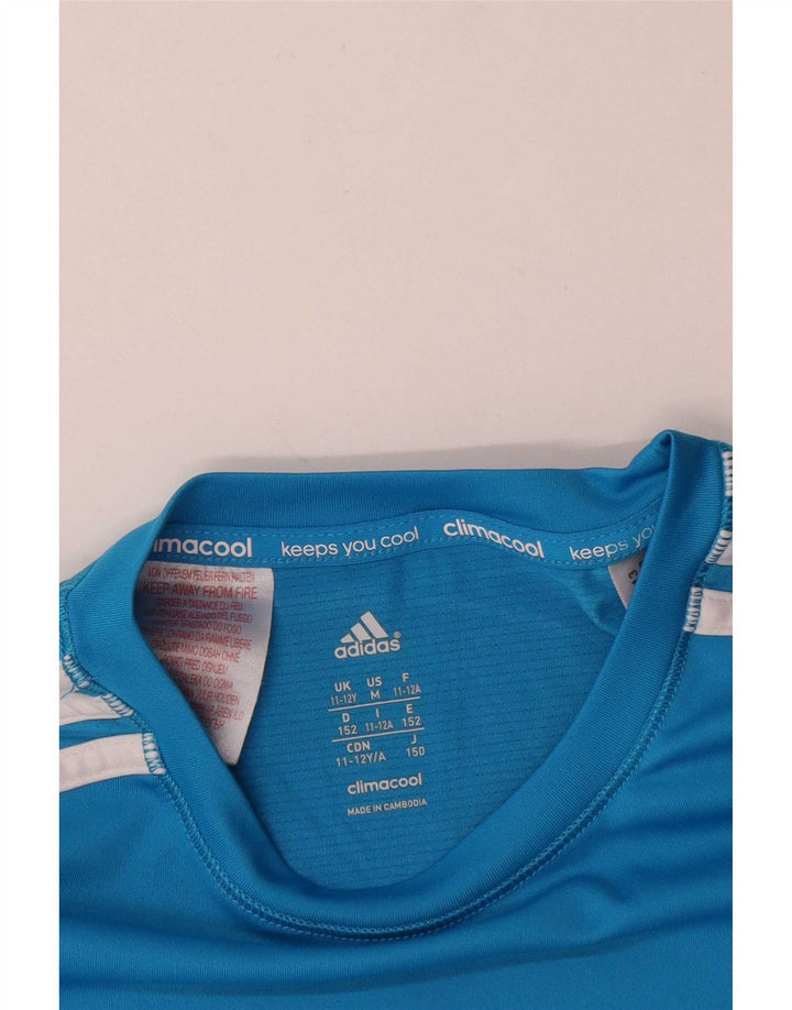 Tricou Adidas Climacool pentru baieti Top 11-12 ani poliester albastru