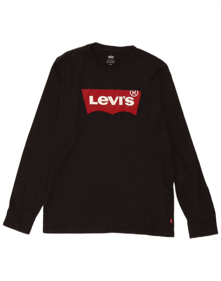 Bluză cu mânecă lungă Levi's pentru bărbați, negru mediu, bumbac