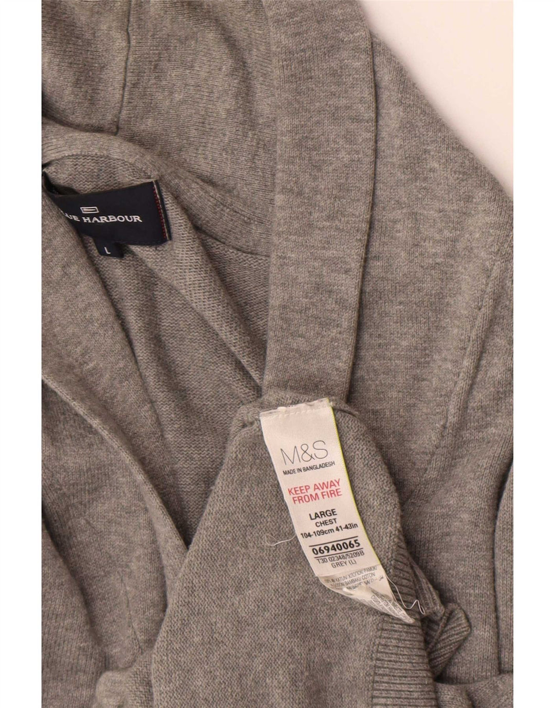Pulover Cardigan Blue Harbour pentru bărbați Marks & Spencer, bumbac mare, gri