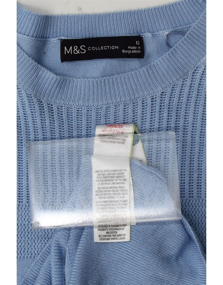 MARKS & SPENCER Pulover crop pentru femei cu gât de barcă UK 12 Medium Blue
