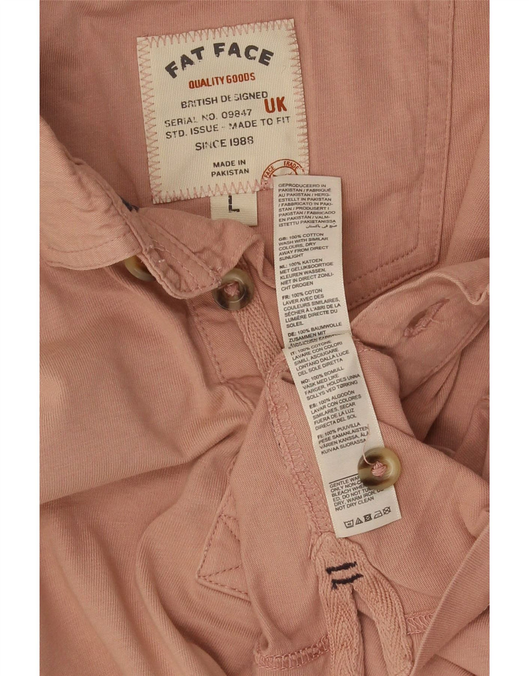 Tricou polo pentru bărbați Fat Face, mare, roz din bumbac