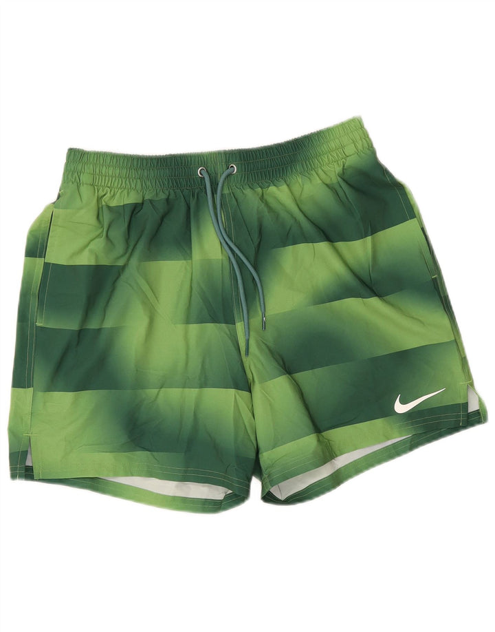 Pantaloni scurți sport Nike pentru bărbați, poliester cu dungi verzi medii