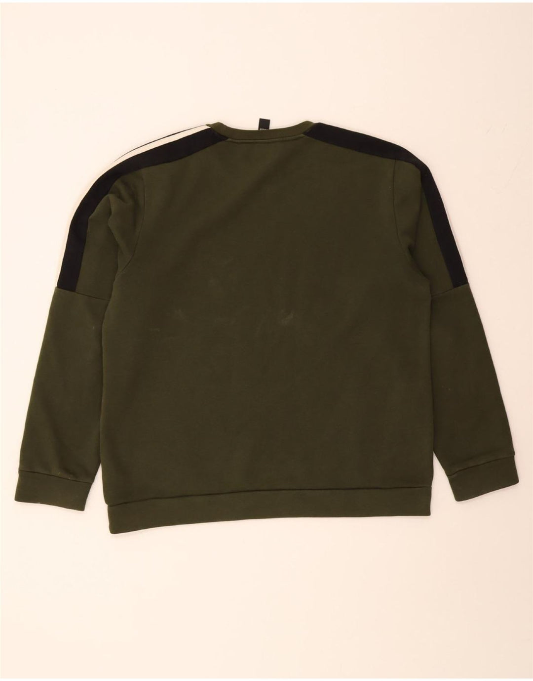 ADIDAS Mens Sweatshirt Jumper Medium Green Colourblock Cotton Vintage Adidas and Second-Hand Adidas from Messina Hembry 