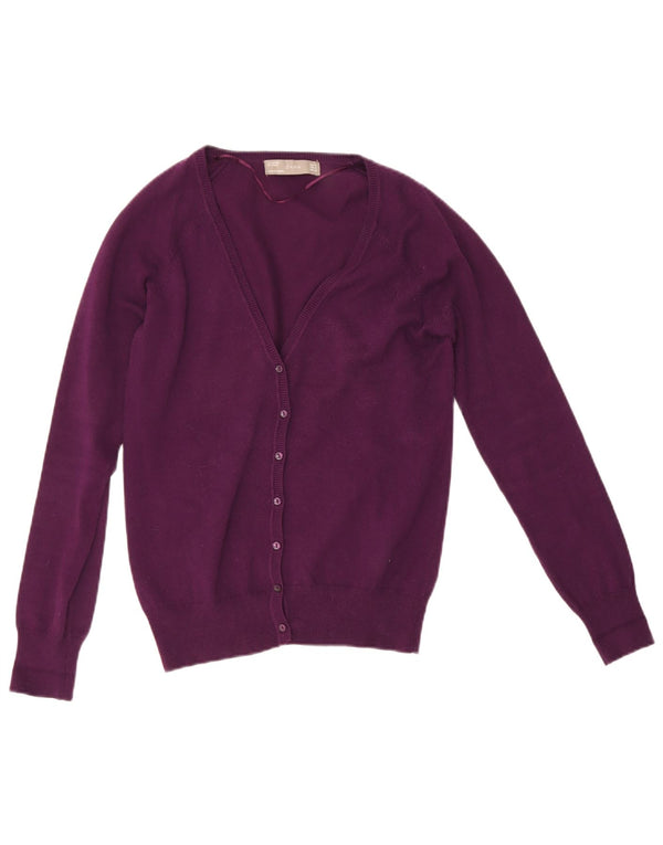 Pulover cardigan pentru femei Zara UK 12 bumbac violet mediu