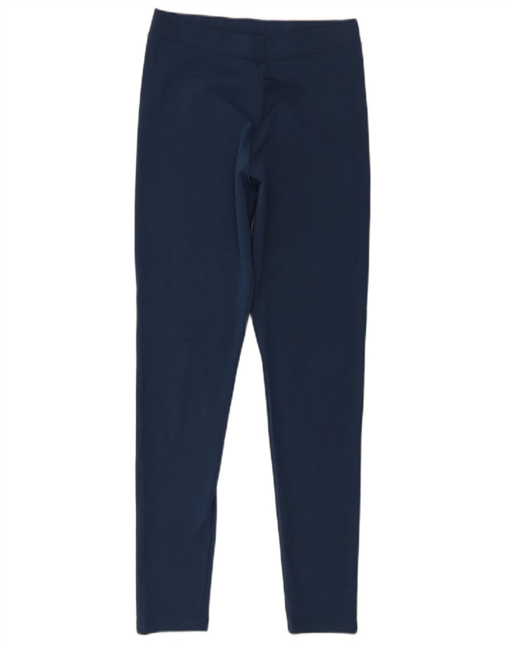 Leggings cu grafic pentru femei Adidas UK 10, poliester, albastru marin mic