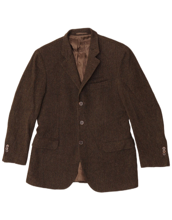 Blazer Massimo Dutti pentru bărbați, cu 3 nasturi, EU 48 Medium Khaki Herringbone