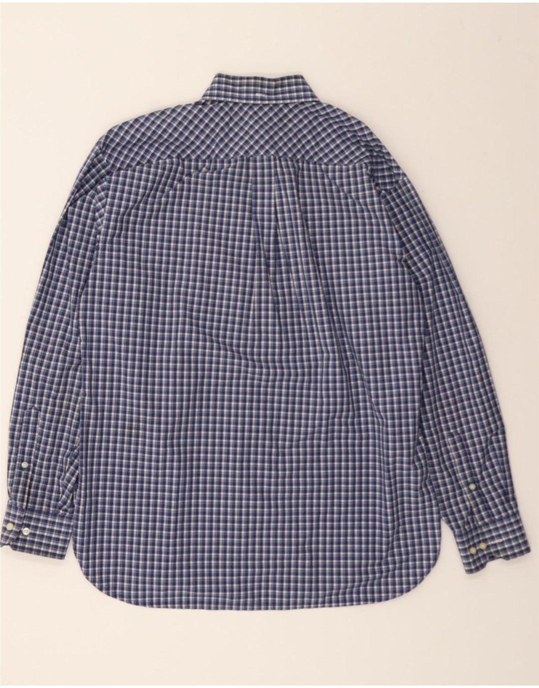 TOMMY HILFIGER Mens Shirt Medium Navy Blue Check Vintage Tommy Hilfiger and Second-Hand Tommy Hilfiger from Messina Hembry 