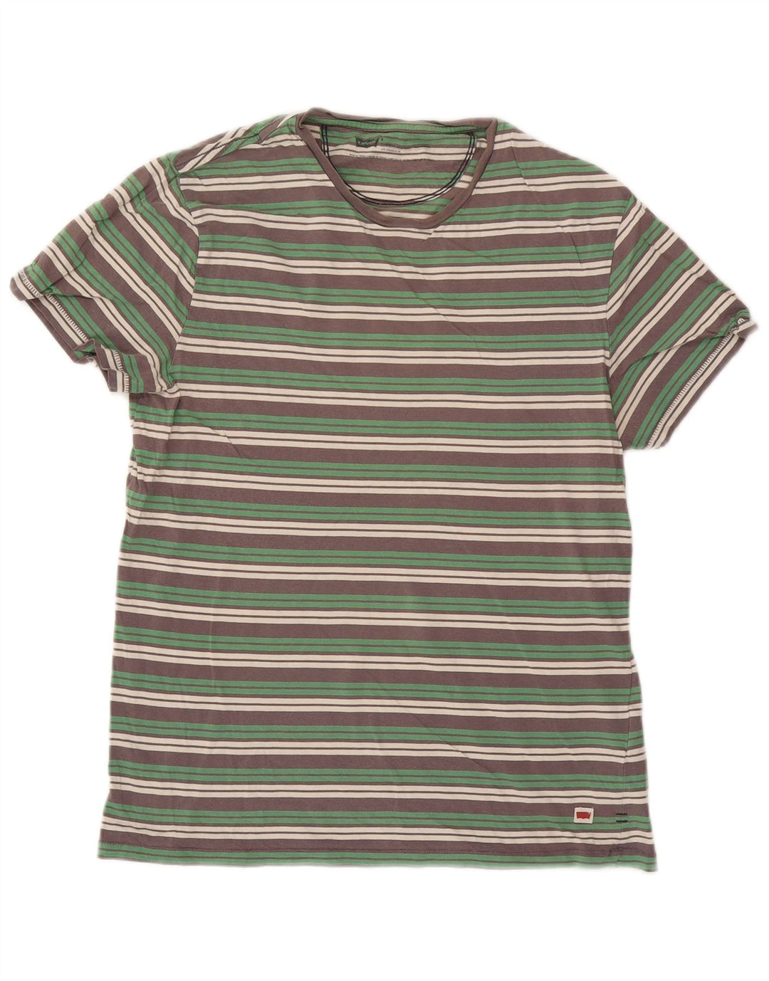 Tricou pentru bărbați Levi's Top din bumbac cu dungi verzi medii