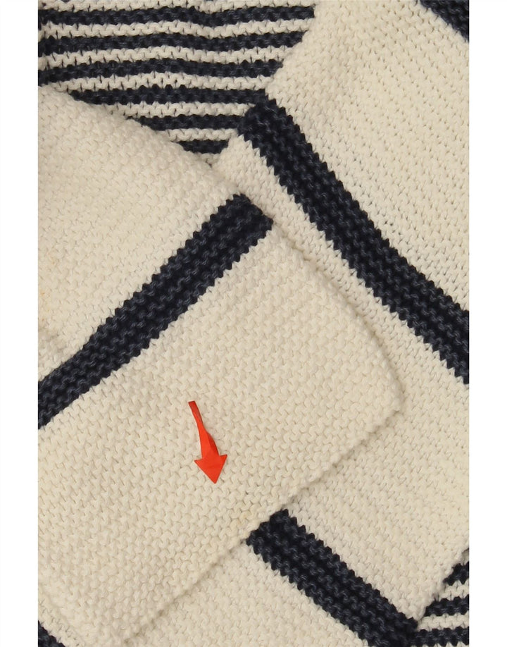 Pulover cu decolteu în V Tommy Bahama pentru femei UK 14 Medium Off White Nautical