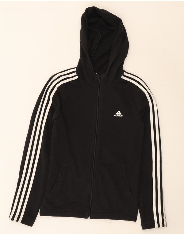 Adidas Fete Zip Hoodie Pulover 13-14 Ani Bumbac Negru