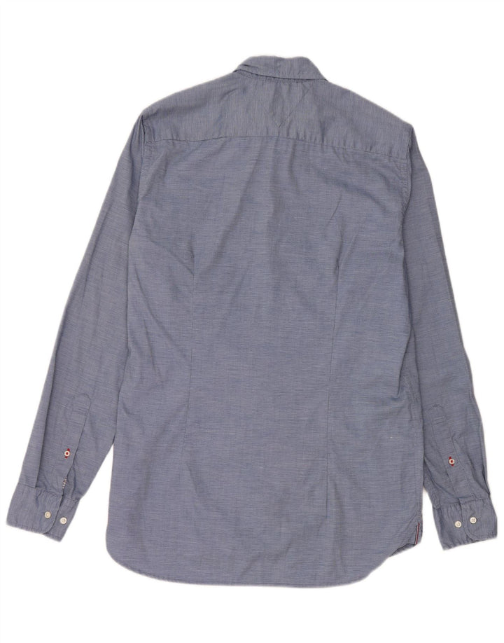 TOMMY HILFIGER Mens Slim Fit Shirt Medium Blue Check Cotton