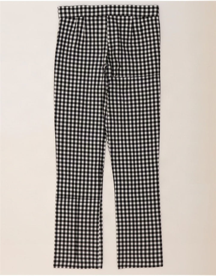 Pantaloni casual pentru femei Bootcut Zara Mari L30 L27 Negru Gingham