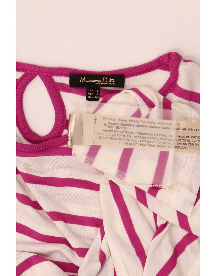 Top pentru femei Massimo Dutti cu mânecă lungă UK 10, mic, alb, modal cu dungi
