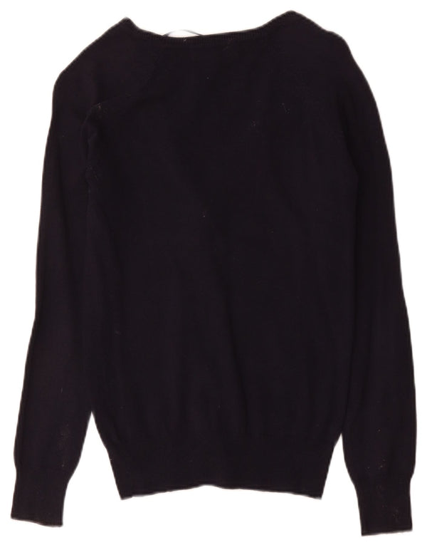 Pulover cardigan pentru femei Zara UK 10 mic Bumbac bleumarin