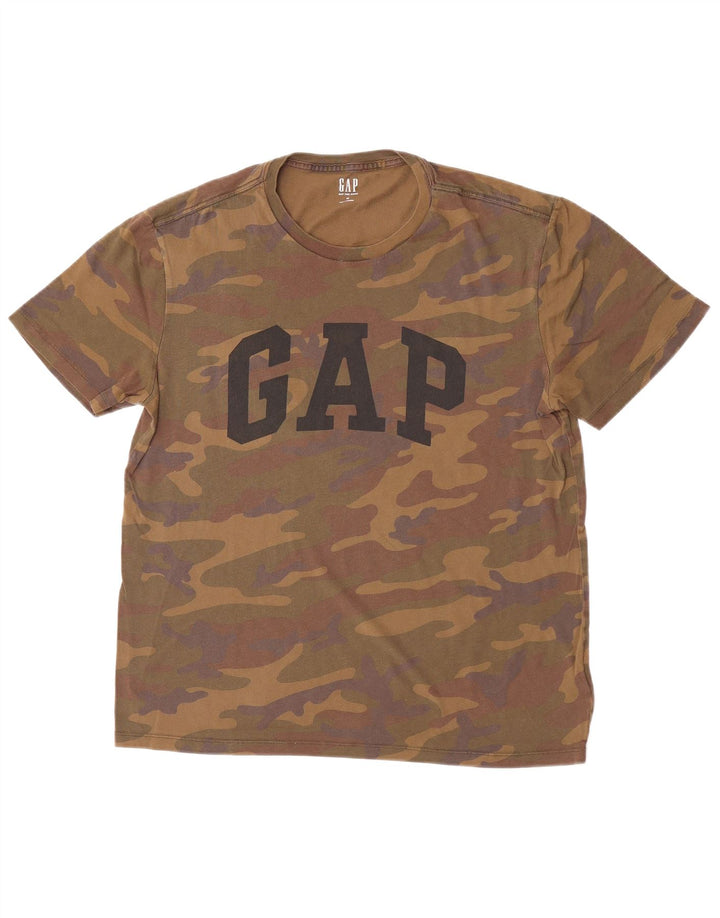 Tricou grafic pentru bărbați Gap Top Medium Brown Camuflage Bumbac