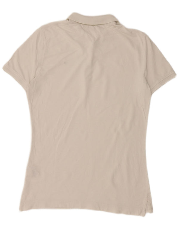 Tricou polo Tommy Hilfiger pentru femei, cu tăiere clasică, UK 14, bumbac alb mediu