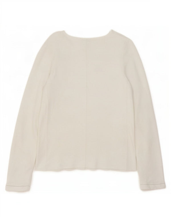 Jigsaw Top pentru femei cu mânecă lungă UK 10 Small White