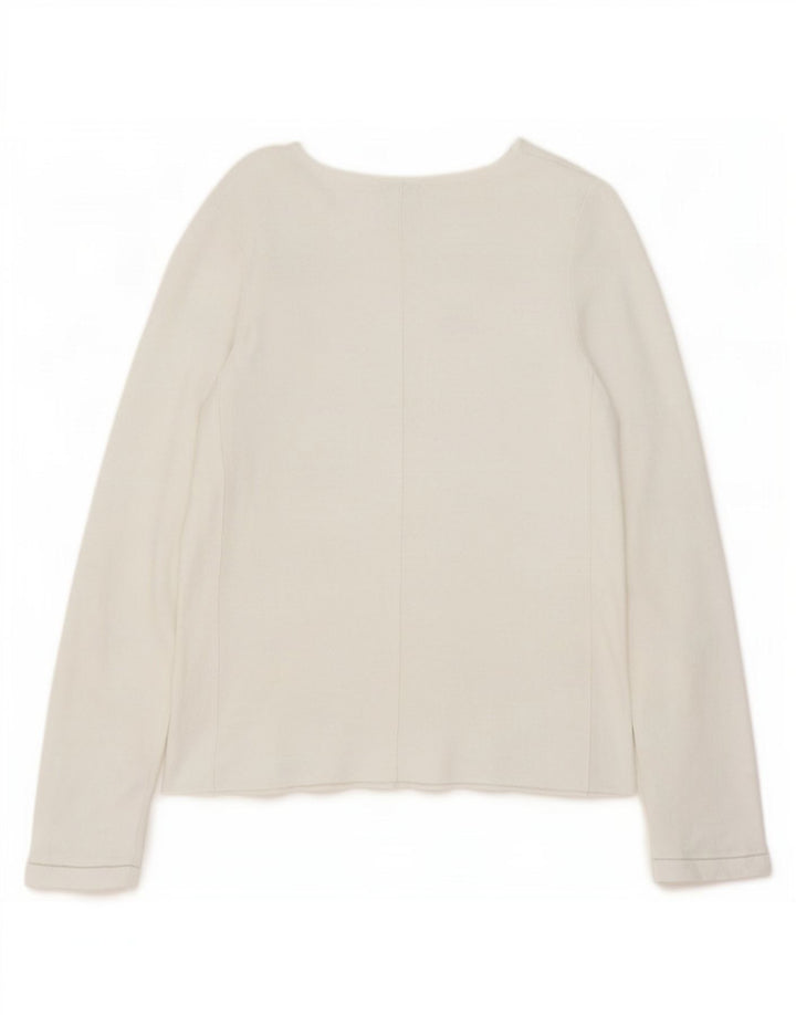 Jigsaw Top pentru femei cu mânecă lungă UK 10 Small White