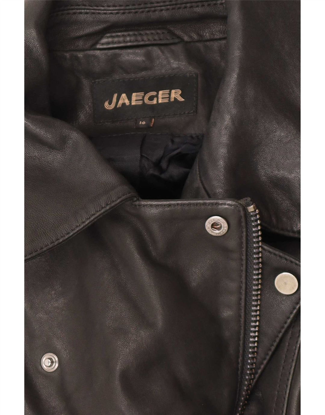 Jaeger pentru femei din piele pentru motociclist UK 16, mare, neagră
