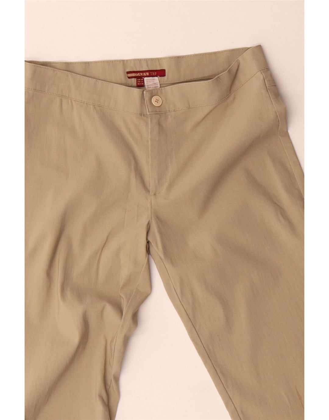 Pantaloni de damă Zara Casual Flare EU 40 Mediu L30 L32 Bej Rayon