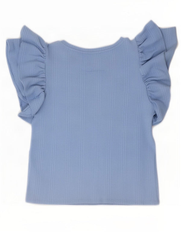 Tricou Crop pentru femei Zara UK 14 Large Blue