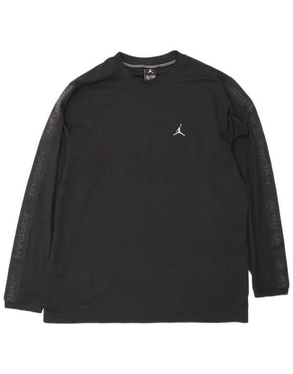 Top grafic Jordan cu mânecă lungă pentru bărbați Marea Britanie 42/44 Poliester negru mare