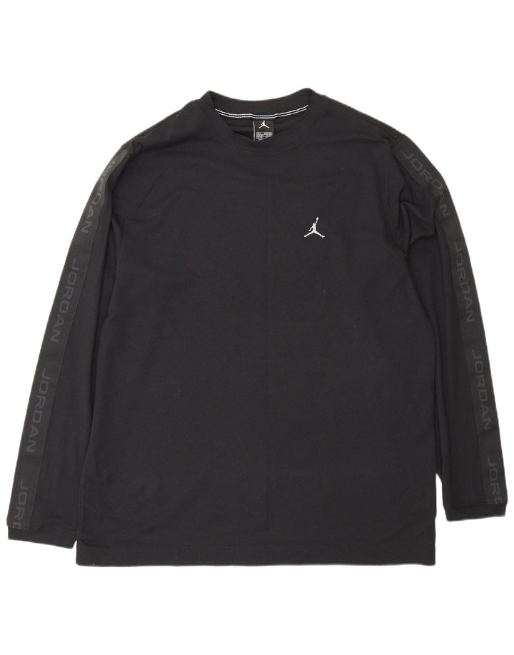 Top grafic Jordan cu mânecă lungă pentru bărbați Marea Britanie 42/44 Poliester negru mare