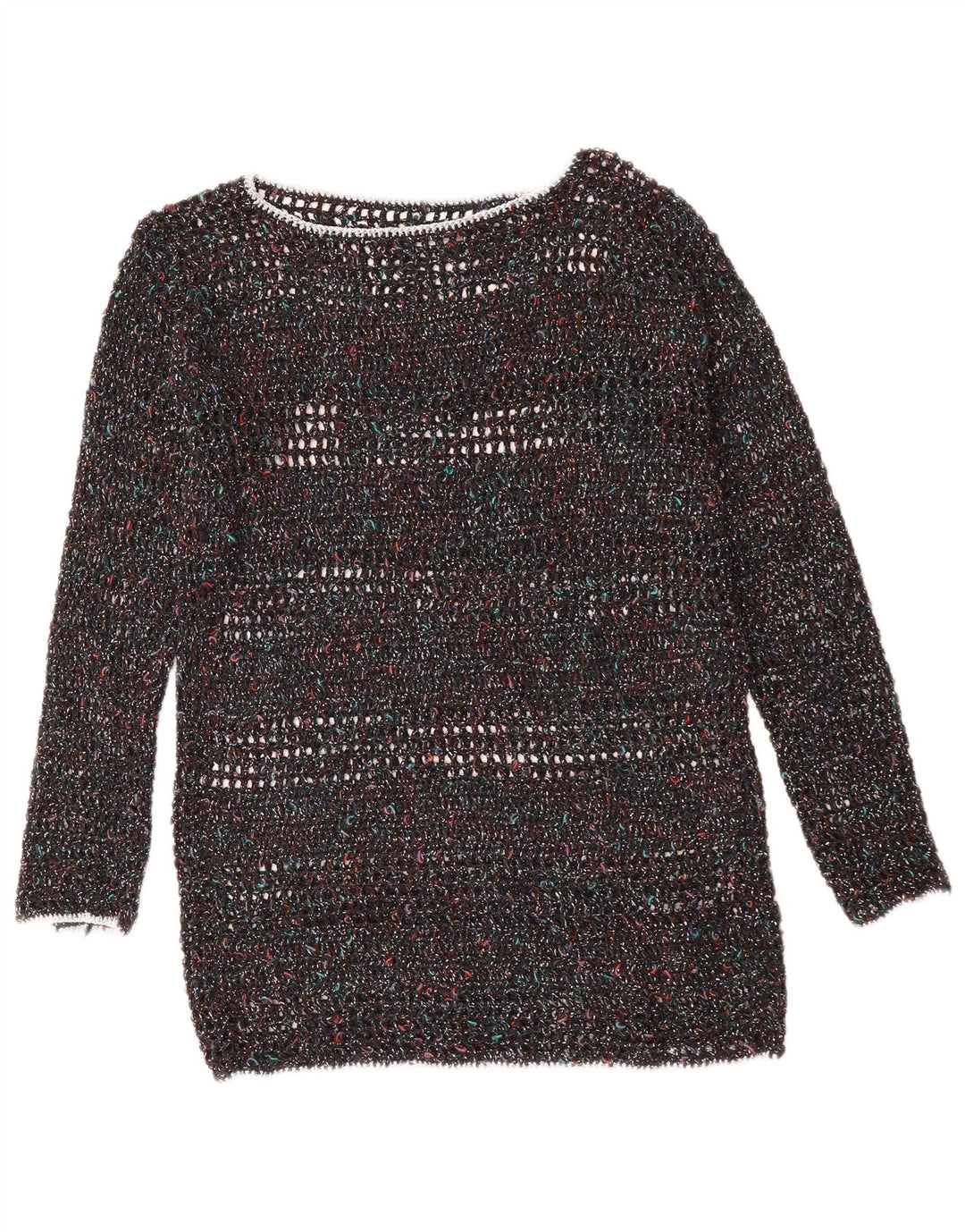 Pulover VINTAGE pentru femei cu gâtul cu barca UK 12 Medium, multicolor, pete