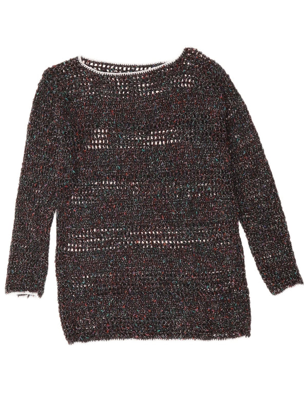 Pulover VINTAGE pentru femei cu gâtul cu barca UK 12 Medium, multicolor, pete