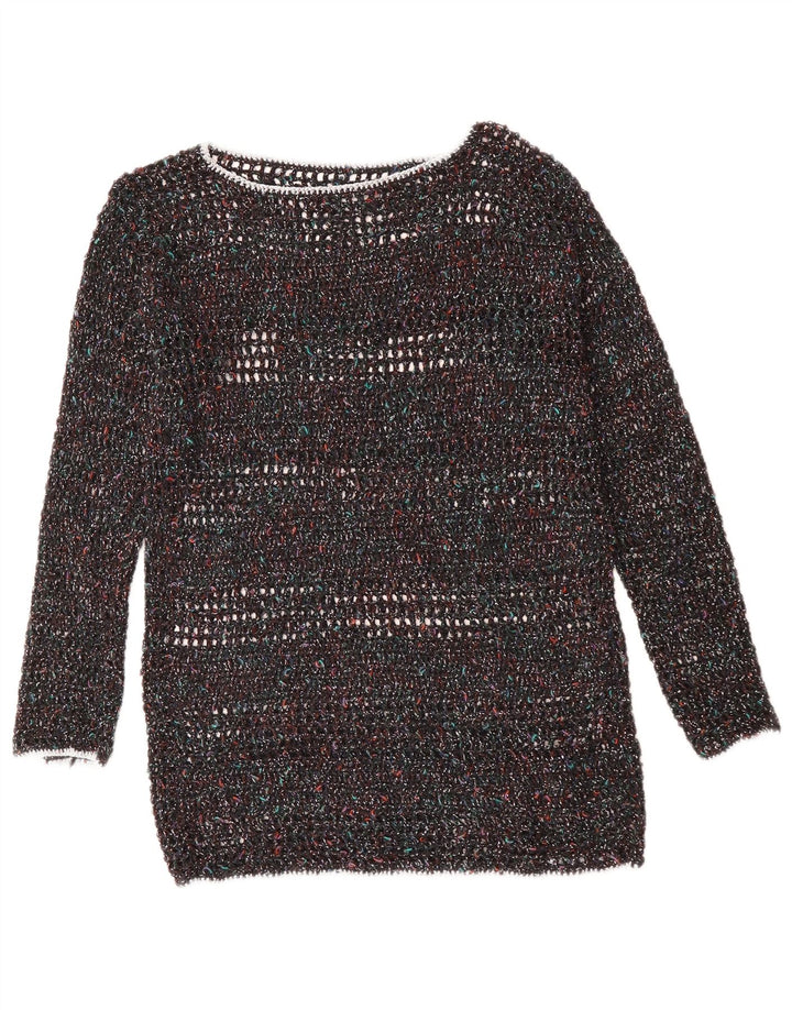 Pulover VINTAGE pentru femei cu gâtul cu barca UK 12 Medium, multicolor, pete