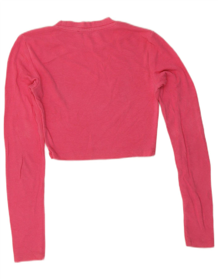 Crop Top pentru femei Zara cu mânecă lungă UK 8 Small Pink